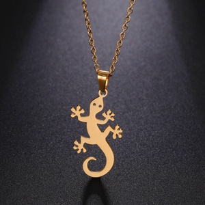 Lucky Lizard Gecko Collier pour Femmes En Acier Inoxydable Chaîne Collier De Mode Faune Reptile Bijoux <span class=keywords><strong>Salamandre</strong></span> Collier - Product Image 3