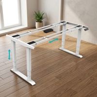 Cadre de bureau assis-debout réglable en hauteur à quatre moteurs, base de bureau ergonomique robuste en métal à 3 niveaux pour le bureau à domicile
