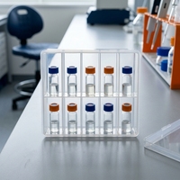 Boîte de rangement en plastique transparente et écologique personnalisée en PP, rectangulaire, 2x3ml, pour peptides 3ml, vente en gros