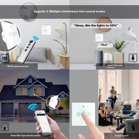 Chaude Tuya Smart Switch Dimmable Wifi Commutateur Durable ABS À Distance Tactile Mur Commutateur 10A Max Courant RF Télécommande App Contrôle