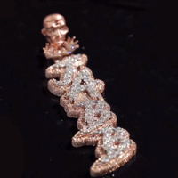 Oferta Especial: Colgante Personalizado con Nombre en Forma de Pera, Chapado en Oro de 14K sobre Plata S925, con Moissanita VVS, Estilo Bali Hip Hop, Joyería Unisex