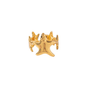 Wide Sided <strong>Promise</strong> <strong>Ring</strong> Gold Women High Grade Stainless Steel Starfish <strong>Rings</strong> Adjustable Fashion Beautiful and <strong>Cheap</strong> Jewelry - Product Image 6