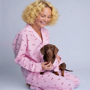Ropa de estar para mascotas a juego con la ropa familiar, conjuntos de pijamas a juego para perros y dueños, Bassotto, Salchicha, <span class=keywords><strong>Dachshund</strong></span>, Wiener, Dackel - Product Image 1