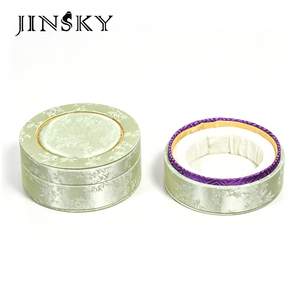 JINSKY Retro Palace Style Round Jewelry Box Luxury <b>Jade</b> <b>Bangle</b> Hand String Ornament Storage Display Case - Product Image 1