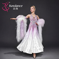 Nouvelle robe de danse de compétition sur mesure pour femmes B-26098 Chrisanne Ombre en satin et mousseline pour Valse Tango et Danse Moderne