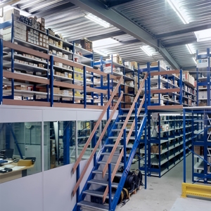Système d'étagères de mezzanine robuste en acier, revêtu de poudre antirouille, plateforme personnalisée à plusieurs niveaux réglables pour entrepôt - Product Image 5