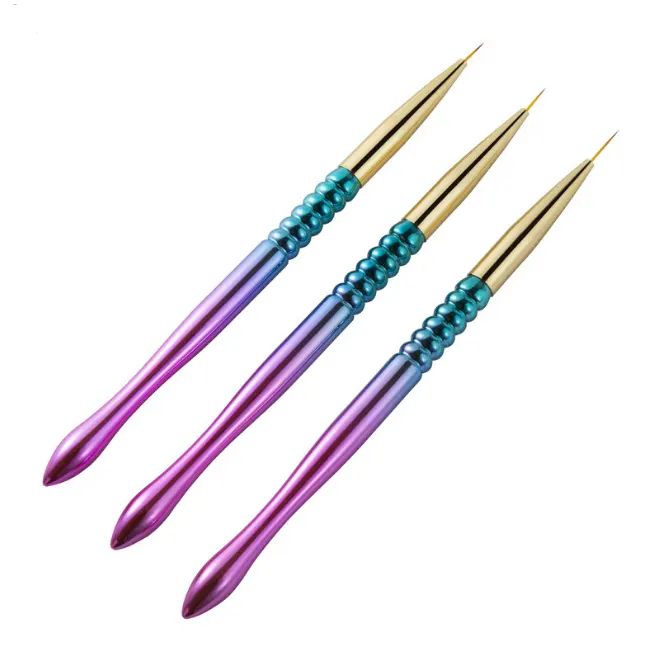 Gradual handle 3pcs/set naio nails acrylic nail brush set 3 liner brush art