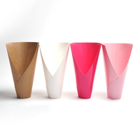 Fall in Color New Wholesale Folded Paper Flower Boxes Bouquet Paper Vase for Flower Arrangements