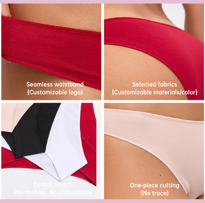 Bragas florales sin costuras para <span class=keywords><strong>mujer</strong></span> con decoración de lazo, pantalones vaqueros ajustados invisibles de tiro medio, cintura suave, sin líneas de bragas, estilo diario - Product Image 4