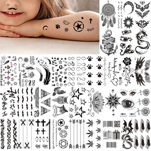 Autocollant de tatouage temporaire personnalisé, transfert à l'eau, art corporel longue durée, sûr, non toxique, motifs tendance pour hommes, femmes, enfants, fêtes - Product Image 2