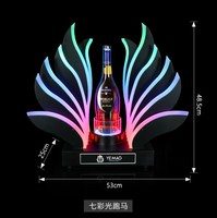 Présentoir de bouteilles LED rechargeable avec logo personnalisable, vitrine de bouteilles de vin rétroéclairée en acrylique