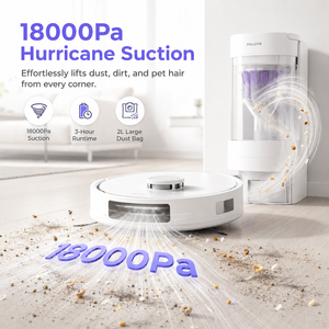Robot Aspirador Láser PT40-C800 18000Pa con Base de Autovaciado, Mapeo Inteligente y Función de Mopa para Pelo de Mascotas - Product Image 1