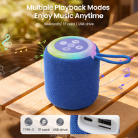Haut-parleur Bluetooth RGB avec batterie 400 mAh, TWS, 3 modes et cordon pour camping extérieur, en tissu ABS durable, alimentation par batterie