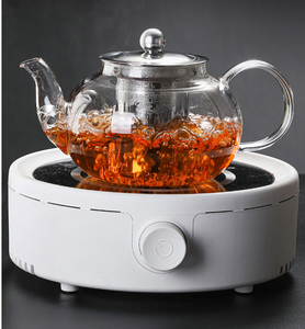 Théière en verre sûre pour cuisinière à gaz avec couvercle en acier inoxydable et filtre théière en verre à haute teneur en borosilicate résistant à la chaleur - Product Image 6
