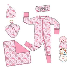 Weiwei Bamboo Baby Newborn Jumpsuit <strong>Onesie</strong> <strong>Pajamas</strong> with YKK Zipper Closure Unisex Winter Mystery Box Set - Product Image 1