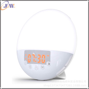 Wake Up Simulated Sunrise Sunset Dual Alarm <b>Clock</b> With Light White Noise Electronic Alarm <b>Clock</b> For <b>Desk</b> Table - Product Image 4