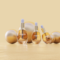 Botol Dropper Gradasi 30ml 50ml 100ml Grosir Kemasan Serum Minyak Kaca Kosong Custom