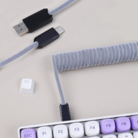 Câble USB-A vers Type-C enroulé FGG pour claviers mécaniques, double gaine personnalisée Aviator, transfert de données ultra-rapide pour le gaming