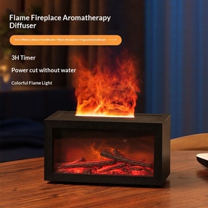 3D Realistic Flame Fireplace <b>Diffuser</b> Humidifier 300ml Large Tank Type-C Charging Quiet Operation - Product Image 6