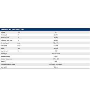 Bộ truyền động tuyến tính PrimoPal <span class=keywords><strong>Solar</strong></span> <span class=keywords><strong>Tracker</strong></span>, tốc độ đồng bộ 1.65mm/s, lực 46.000N, hành trình 1000mm, loại nặng, 24V - Product Image 4