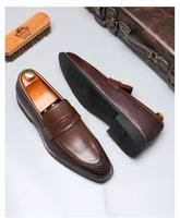 Nouvelles chaussures pour hommes, taille 37-48, à bout fermé, style britannique, couleur unie, pour le bureau, à semelle souple et légère