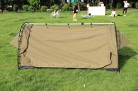 Tente de camping de luxe imperméable à double couche avec poteaux en aluminium, toile Rip Stop, matelas de 7 cm, logo personnalisé, une chambre
