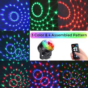 Luces de Discoteca Portátiles Giratorias, Luces LED Activadas por Sonido, 7 Colores con Control Remoto para Auto y Hogar - Product Image 1