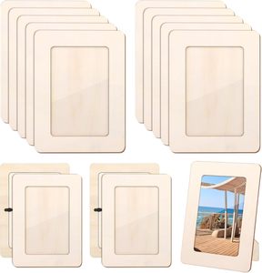 Cornici Rettangolari in Legno per <span class=keywords><strong>Foto</strong></span>, Stile Classico <span class=keywords><strong>con</strong></span> Finitura Naturale per Esposizione su Scrivania, Ideali per Artigianato e Immagini - Product Image 1