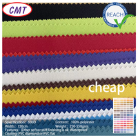 Tissu Oxford 600Dx300D 100% polyester noir et coloré avec revêtement PVC, prix usine de Changzhou