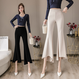 Moda <span class=keywords><strong>Fit</strong></span> tinta unita elasticità vita alta Casual <span class=keywords><strong>Slim</strong></span> elegante <span class=keywords><strong>donna</strong></span> <span class=keywords><strong>pantaloni</strong></span> svasati - Product Image 6