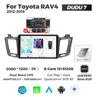 MEKEDE DUDU7 12 + 512G navegación GPS para coche Android Auto 2K pantalla reproductor Multimedia Audio Radio para Toyota RAV4 2012-2018