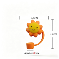 Capuchons de paille en silicone mignons, compatibles avec les gobelets, protège-pailles anti-poussière pour poignée de gobelet, réutilisables et écologiques