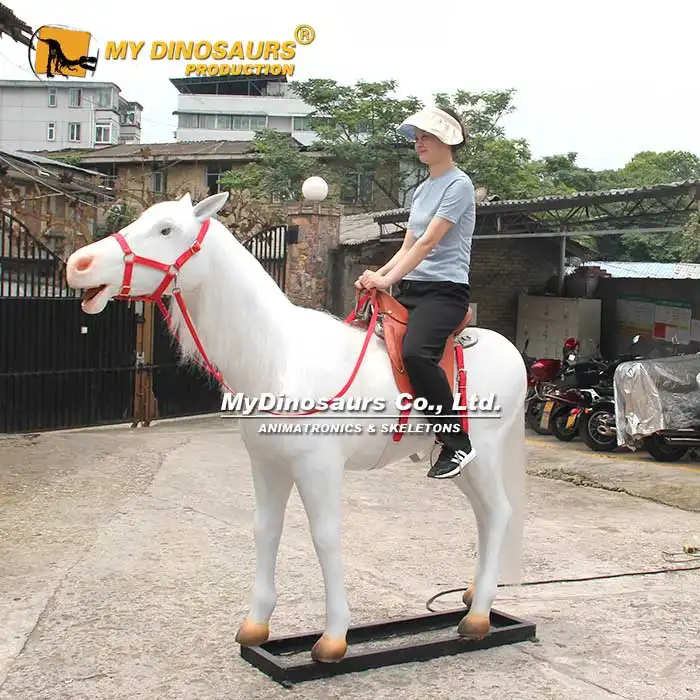 Équipement du centre commercial MY Dino DR022, modèle Animatronic, équitation blanche