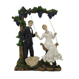 Statues de mariage en résine Couple marié amour anniversaire balançoire Figurines ornement de bureau Europe SCULPTURE 1/6 Xiamen Port 240 pièces - Product Image 1