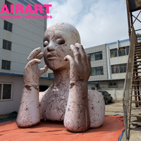 Statue Gonflable Géante en Forme de Buste Humain avec Mains, Idéale pour la Décoration de Galeries, Musées et Festivals