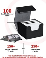Boîte à cartes Torson personnalisable à double pochette pour 100+ cartes, en cuir, coins carrés, doublure en flanelle, 2 planches en PP, TCG/Commander/Yugioh/Ug