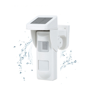 Détecteur de mouvement solaire sans fil extérieur avancé 433 MHz avec sirène d'alarme 95 dB, 2 télécommandes, technologie PIR, pour la sécurité du jardin - Product Image 1