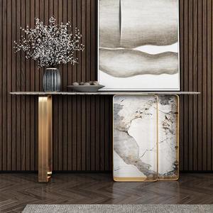 <span class=keywords><strong>Table</strong></span> <span class=keywords><strong>console</strong></span> moderne <span class=keywords><strong>extensible</strong></span> avec plateau en marbre et structure en métal de luxe pour hôtel et salon, meuble d'entrée et de couloir - Product Image 3