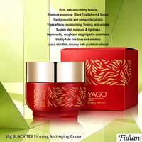 Crème Visage Raffermissante Anti-Âge à l'Extrait de Thé Noir, Ectoïne, Vitamine E, Gomme Xanthane – Anti-Rides, Atténue les Ridules, Hydrate les Peaux Sèches, Rugueuses et Ternes