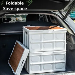 Đa chức năng ngoài trời gấp hộp lưu trữ với nắp gỗ cắm trại nhựa đóng mở container lưu trữ - Product Image 5