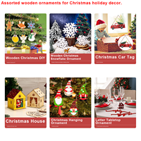 10 Adornos Navideños de Madera Estilo Art Deco, Copos de Nieve y Renos, Decoraciones Colgantes para Fiestas, Hogar, Pared y Árbol