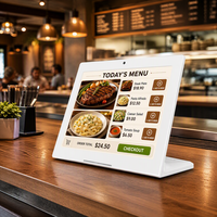 Tableta Kiosco Todo en Uno Tipo L Android para Escritorio, Pantalla LCD Táctil de 10.1 Pulgadas, Sistema de Pedidos de Autoservicio para Restaurantes
