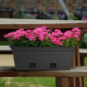Jardinière <span class=keywords><strong>rectangulaire</strong></span> en plastique PP écologique pour balcon, véranda, jardin, maison, fleurs et herbes - Product Image 2