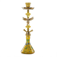 Tuyau de brûleur à mazout en verre de shisha de narguilé en forme d'aigle de style du Moyen-Orient avec double tuyau