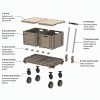 Nouvelle table de camping pliable, chariot portable à quatre roues et roulettes amovibles, capacité de charge de 100 kg, outils de camping en plein air