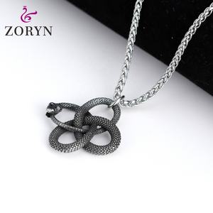 Pendentif Serpent Ouroboros en Acier Inoxydable, Style Gothique Punk Vintage, Bijou Tendance en Acier Titane pour Homme - Product Image 2