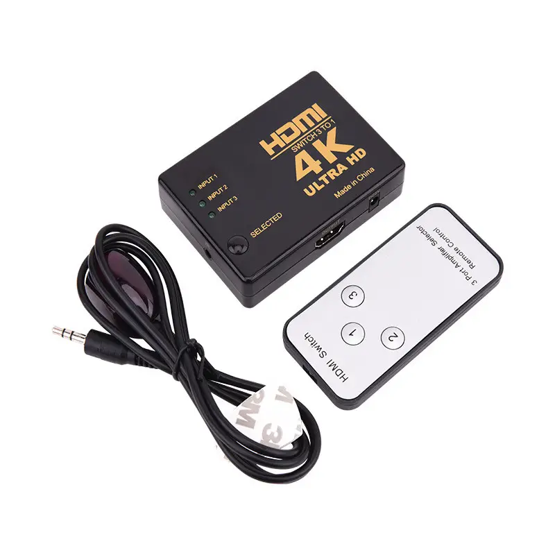 OEM Manufacturer 4K 2K Ultra HD 3x1 HDMI Switch 3 in 1 Out with IR Remote Control for for HDTV DVD PS3 PS4 Xbox One Bluray