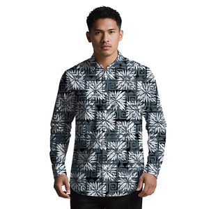 T-shirt à boutons pour <span class=keywords><strong>homme</strong></span> avec motifs tribaux polynésiens personnalisés de Noël, design de tatouage samoan, vêtements pour <span class=keywords><strong>homme</strong></span>, chemises hawaïennes Aloha - Product Image 2