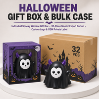 Jouet anti-stress démon, figurine fantôme noir, visage blanc, cornes violettes, toucher doux, cadeau pour enfants et adultes, nouveauté Halloween, vente en gros