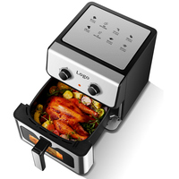 Friteuse à air intelligente grande capacité 8L 2000W - Cuiseur en acier inoxydable à écran tactile avec fenêtre de visualisation et surface antiadhésive